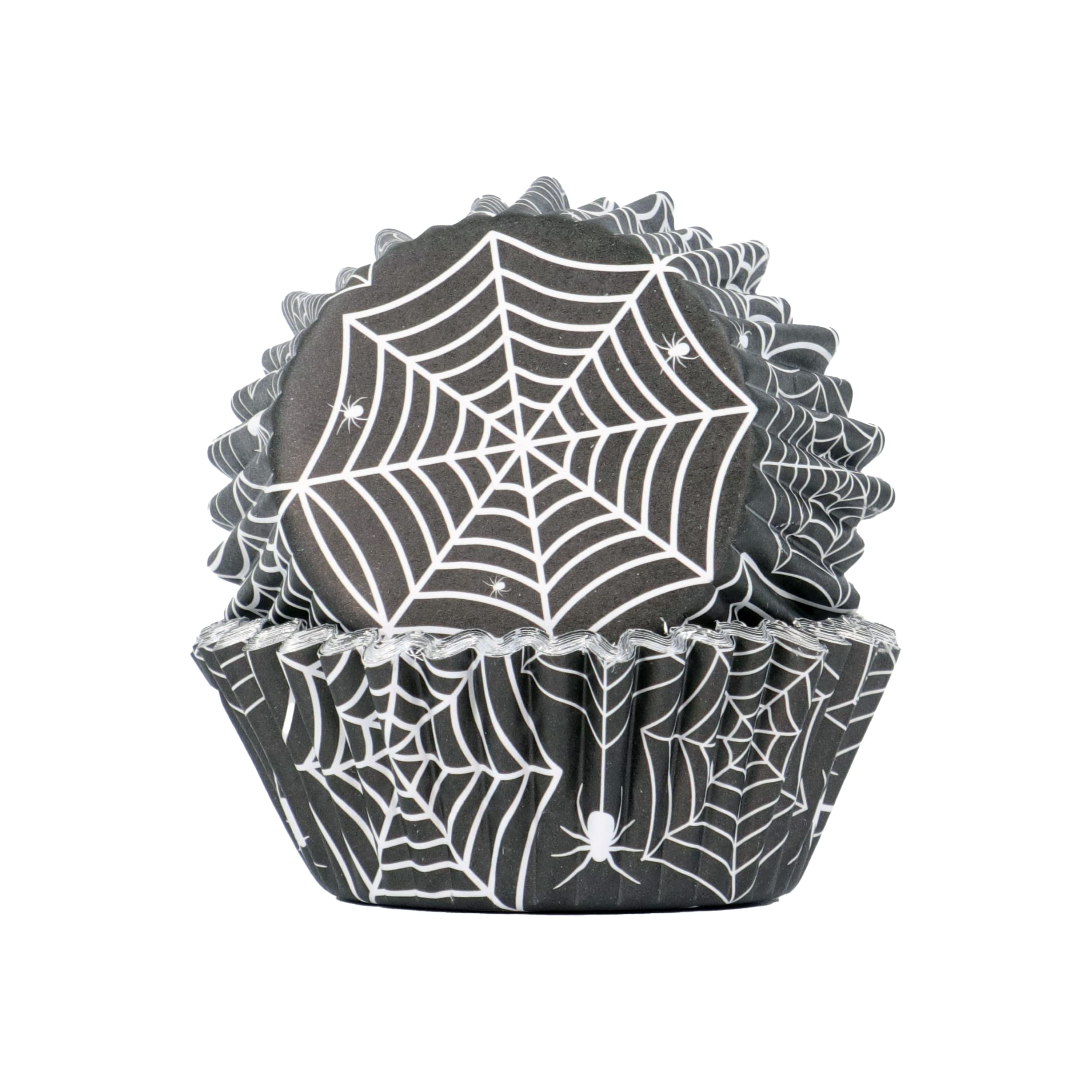 PME Halloween Foil-Lined Cupcake Cases - Spiderwebs (Pack of 30)