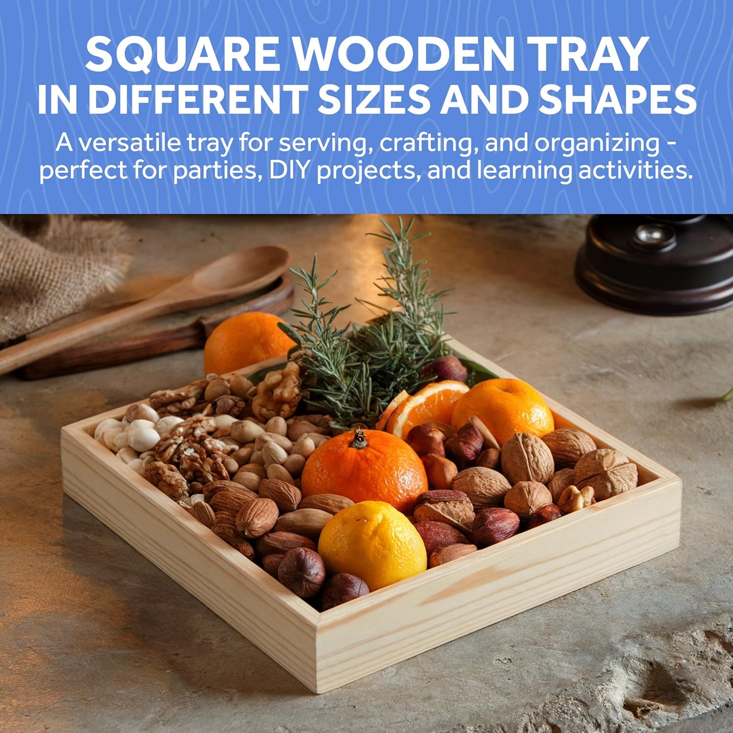 Wood Canvas Panel Cradled 12 x 12 inch, Pack of 12 Blank Framed Wood Signs for Painting, Shadow Box, & Tray Crafts, by Woodpeckers