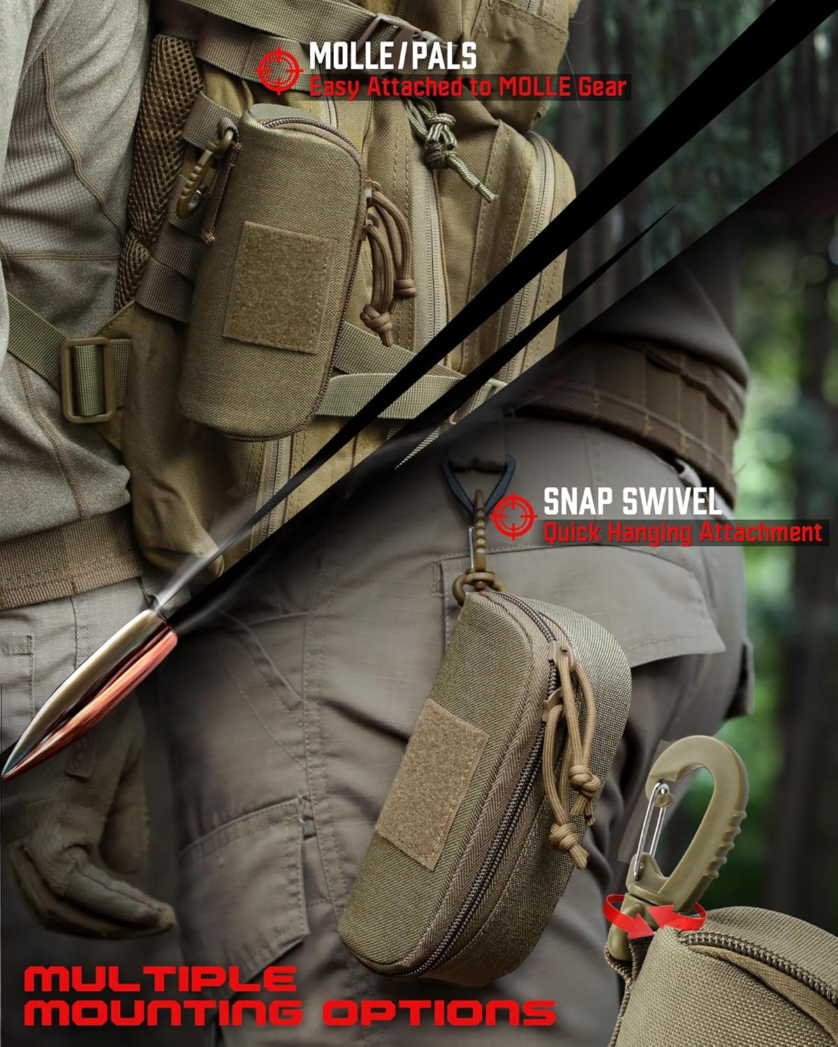 WYNEX Tactical Molle Glasses Pouch, Shockproof Eyeglass Case, Sunglass Case Hard Shell with Patch, Universal Protects Glasses - Image 7