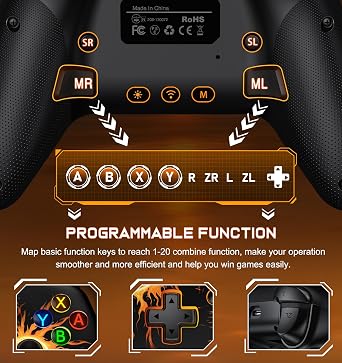 Svetaecho Wireless Switch 2 Controller for Nintendo Switch Controller/Lite/OLED, LED Wired PC Game Joysticks-Wireless iOS/Android Remote, Nintendo Game Accessories Interactive Gaming Figures