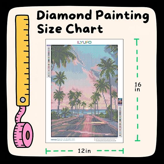 ILYUFO Diamond Art Kits for Adults Sunset Road DIY Diamond Painting