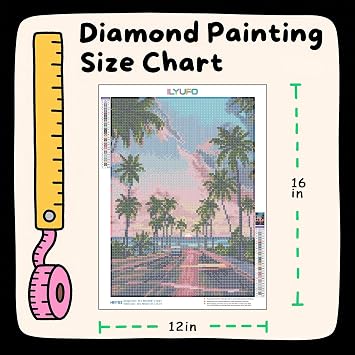 ILYUFO Diamond Art Kits for Adults Sunset Road DIY Diamond Painting