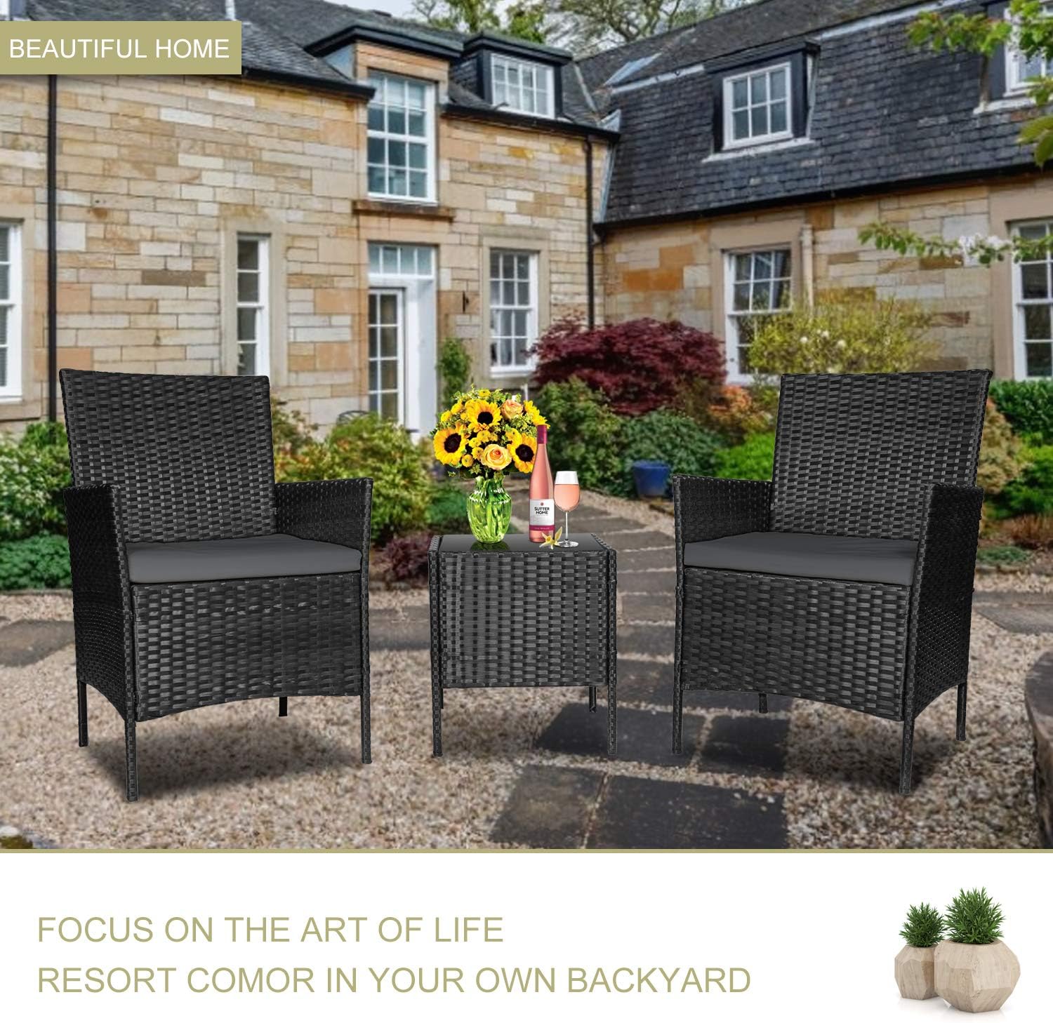 Outdoor Patio Furniture 360 Swivel Patio Bar Stools,Bar Chairs Textilene Mesh Fabric All-Weather High Bistro Stools Patio Furniture Backyard(Chairs &1 Table)