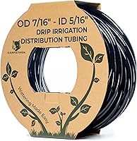 Carpathen 100ft 5/16" Drip Irrigation Tubing - UV Resistant Flexible Black PVC Mainline (7/16" OD) for Gardens