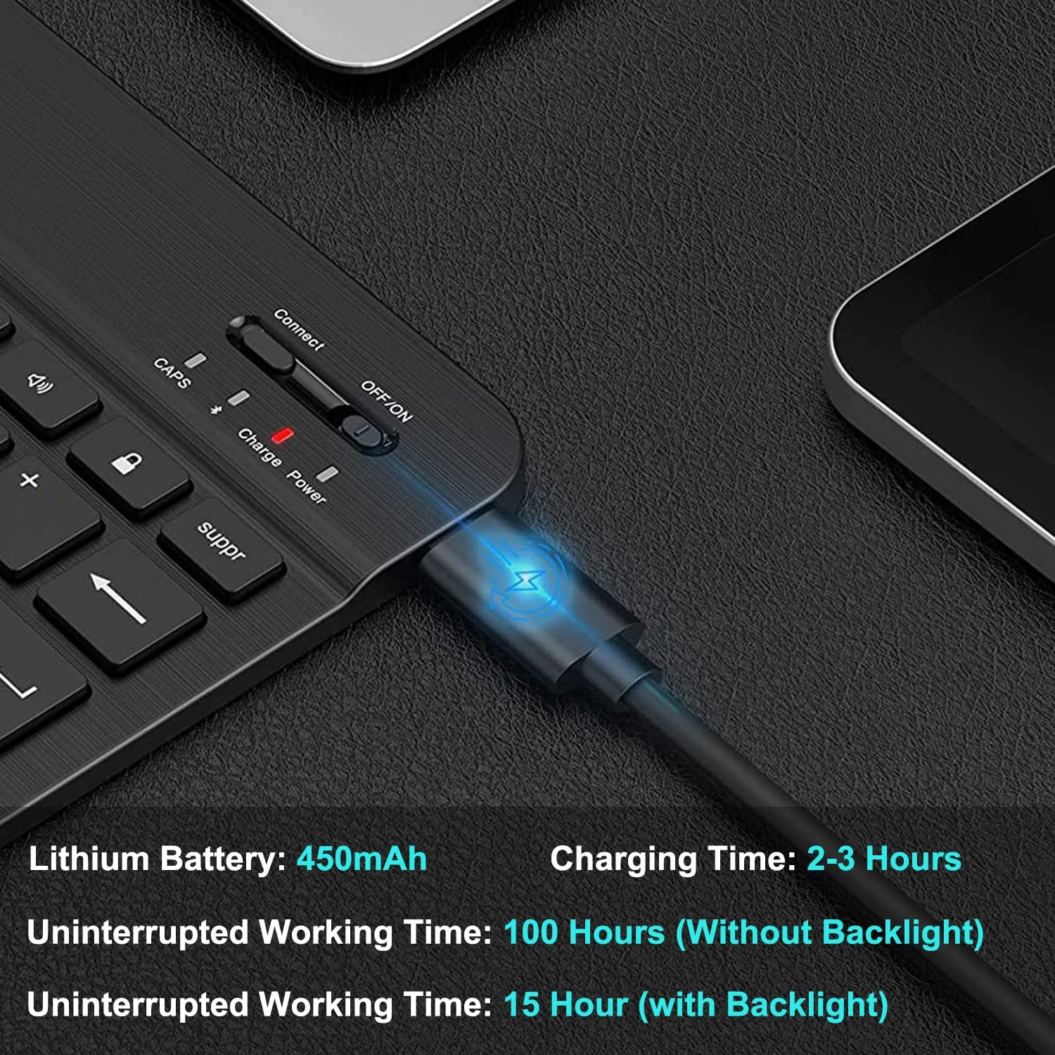 Case with Keyboard for Samsung Galaxy Tab A7 10.4-Inch 2020 (SM-T500/T505/T507), 7 Color Rainbow Backlight Detachable Bluetooth Keyboard Cover for Tablet A7 (A7 10.4 2020)