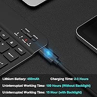 Vista 5 de Funda con teclado para Lenovo Tab M11 de 11 pulgadas 2024 (TB330FU/TB330XU), 7 colores con retroiluminación de arco iris desmontable Bluetooth