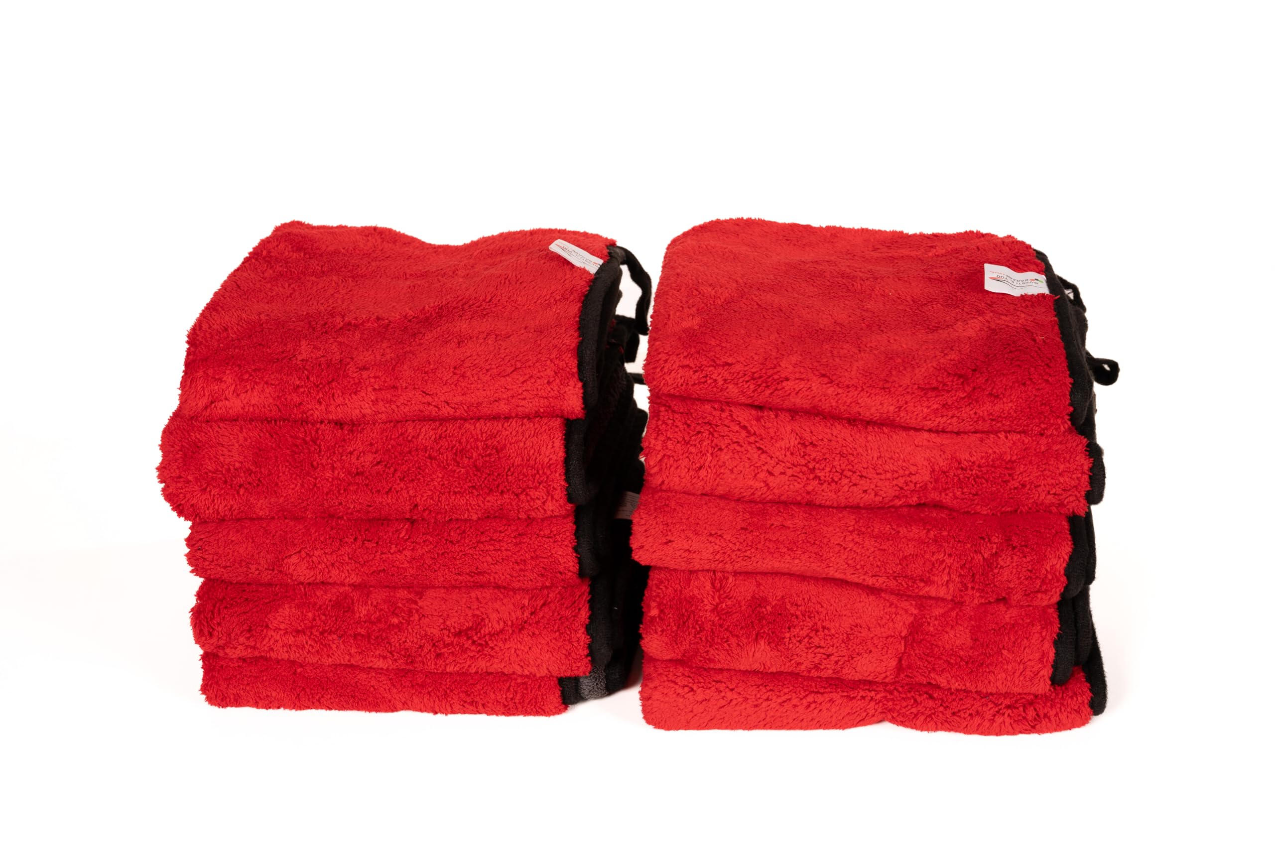 Paño de microfibra, 40 x 40 cm, 800 GSM, profesional, para coche, bicolor (10, rojo)