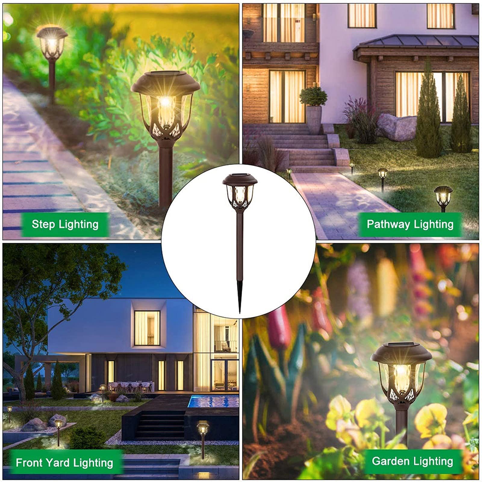 Solar-Gartenleuchten, Solar-Wegeleuchten, LED-Solar-Landschaftsleuchten, wasserdichte Gartenleuchten for Garten, Weg, Auffahrt Lampen (Size : 10packs)