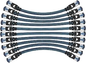 CABNEER 10 Stück 10x 0,25m LAN Kabel Netzwerkkabel CAT8 Ethernet Kabel, RJ45 Patchkabel 40Gbps 2000Mhz/s Gigabit, Hochgeschwindigkeit Internet Kabel Kompatibel für Router Modem Laptop PC