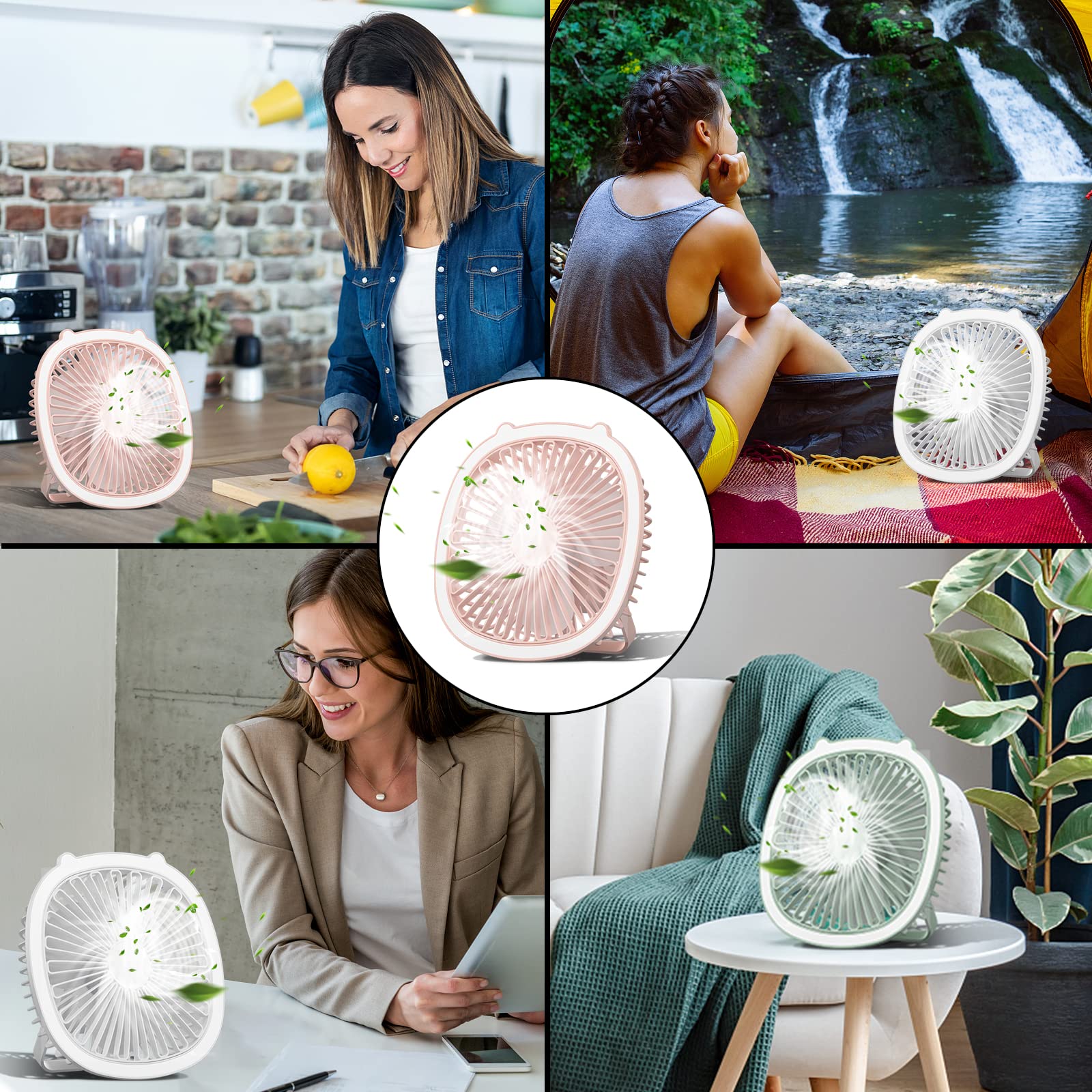 Ventilatore da scrivania per l'estate LED 3 velocità RGB potente silenzioso