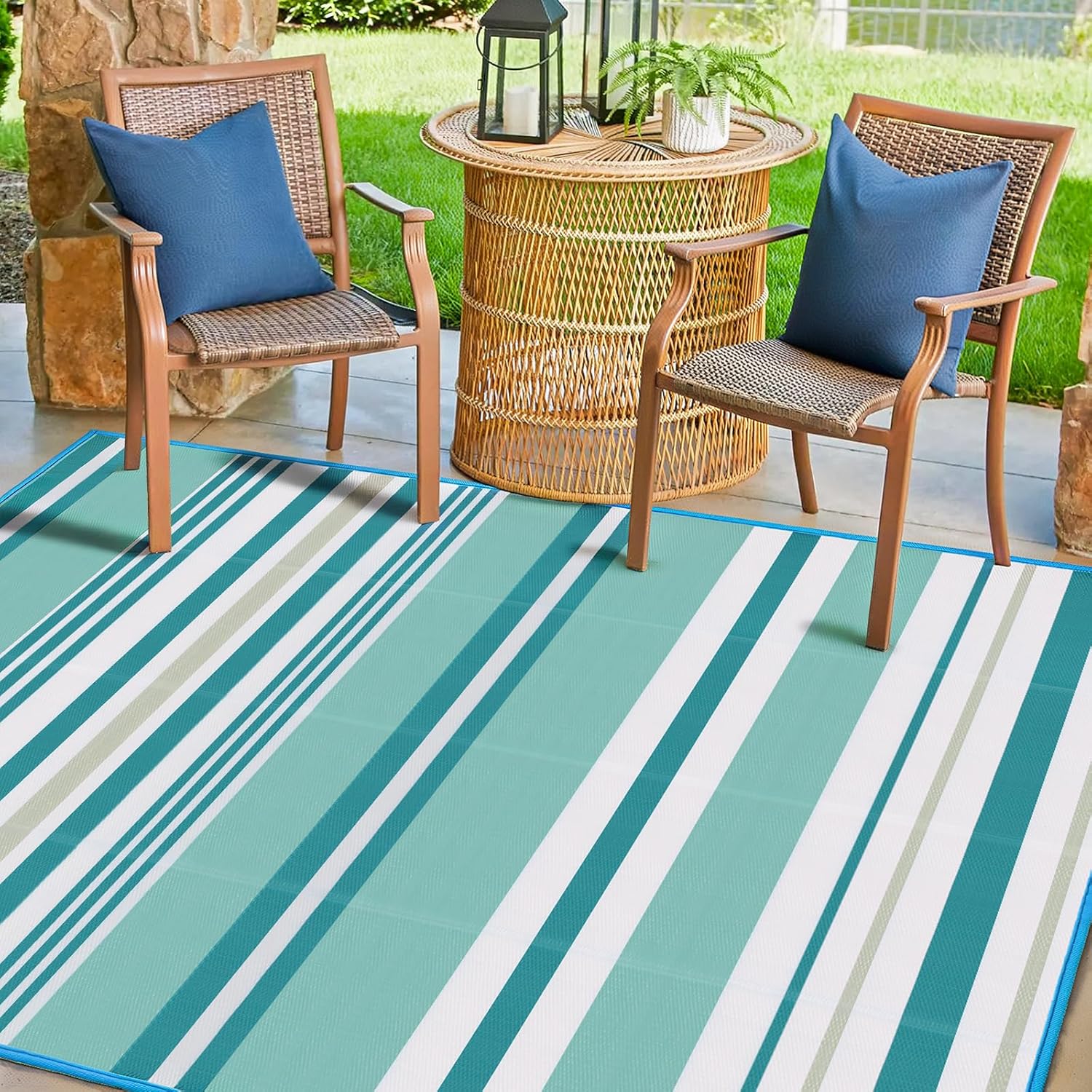 Outdoor Patio Rug Waterproof Camping – Outdoor Rugs Carpet, Plastic Straw Area Rug for Patios Clearance RV, Outside Porch Rug Balcony RV Rug Deck Rug for Camper, Green and White 4×6 ft Outdoor Patio Rug Waterproof Camping – Outdoor Rugs Carpet, Plastic Straw Area Rug for Patios Clearance RV, Outside Porch Rug Balcony RV Rug Deck Rug for Camper, Green and White 4×6 ft