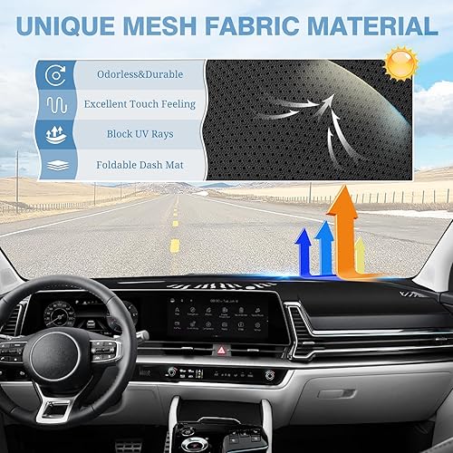 Miniatura 150 de FIILINES - Cubierta para tablero, accesorio para tablero de malla antideslizante, parasol sin reflejos y protector compatible con Toyota RAV4