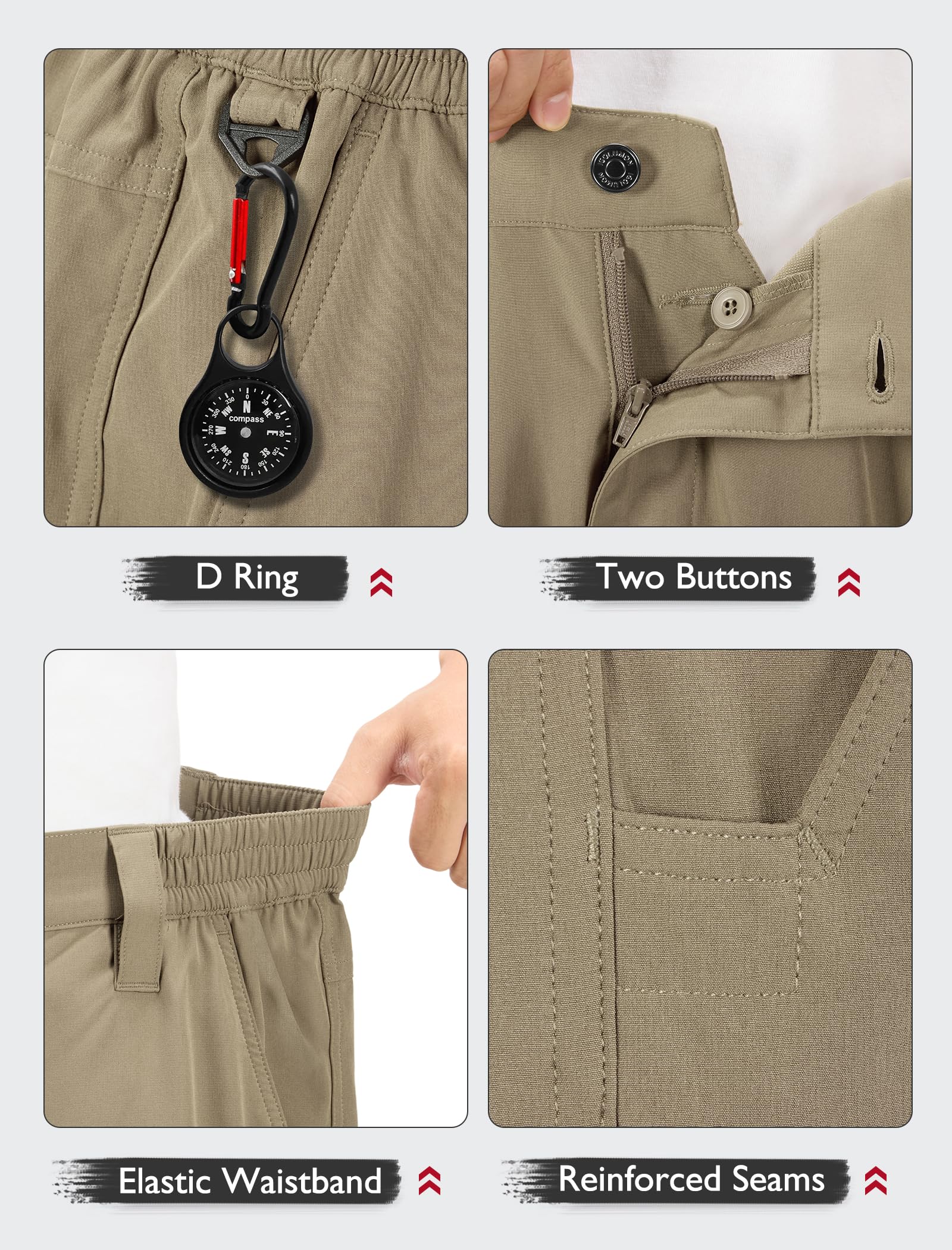IGOLUMON Short Cargo Homme Bermuda de Randonnée Léger et Élastique