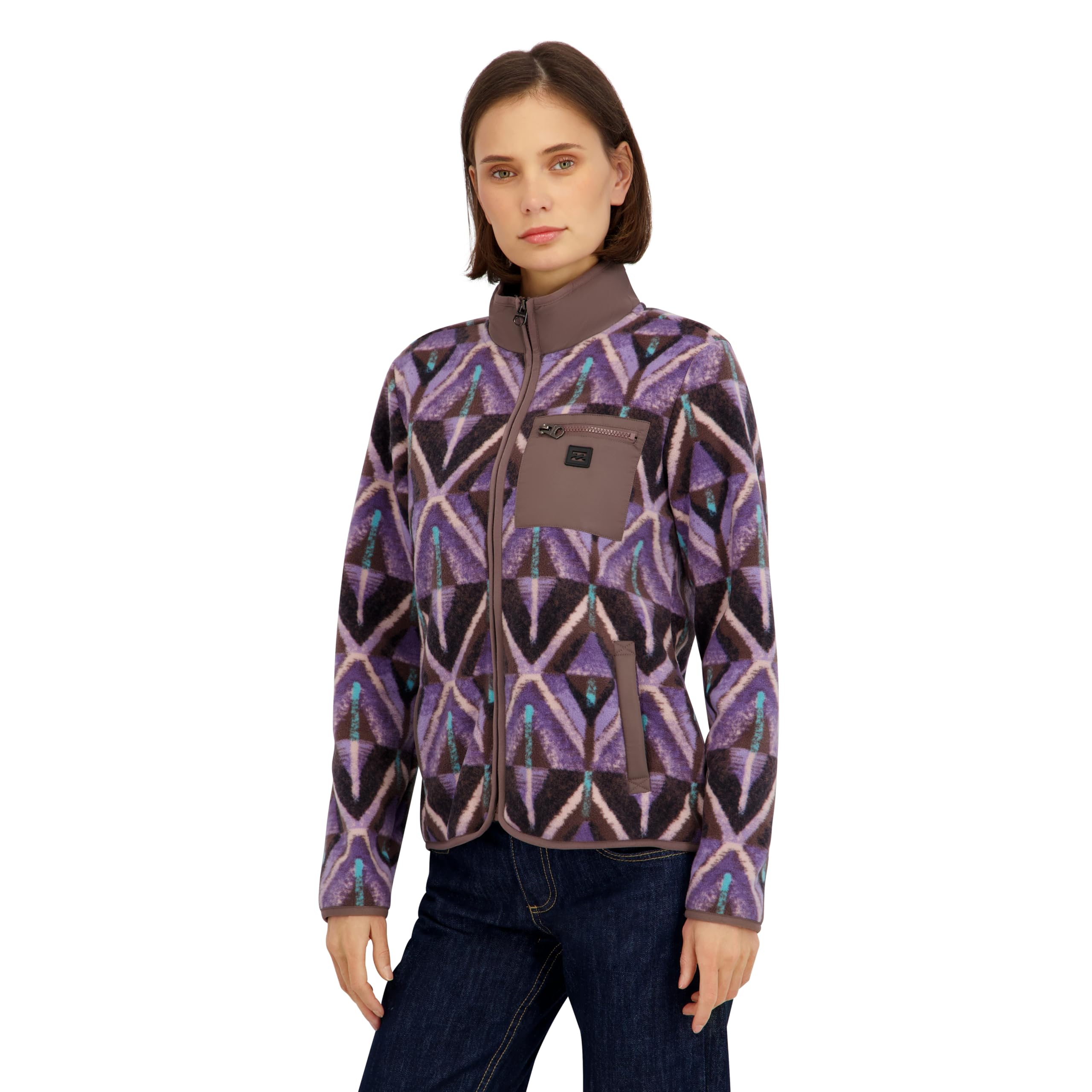 Billabong Women's Sherpa Bonded Tie Dye Polar Fleece Jacket