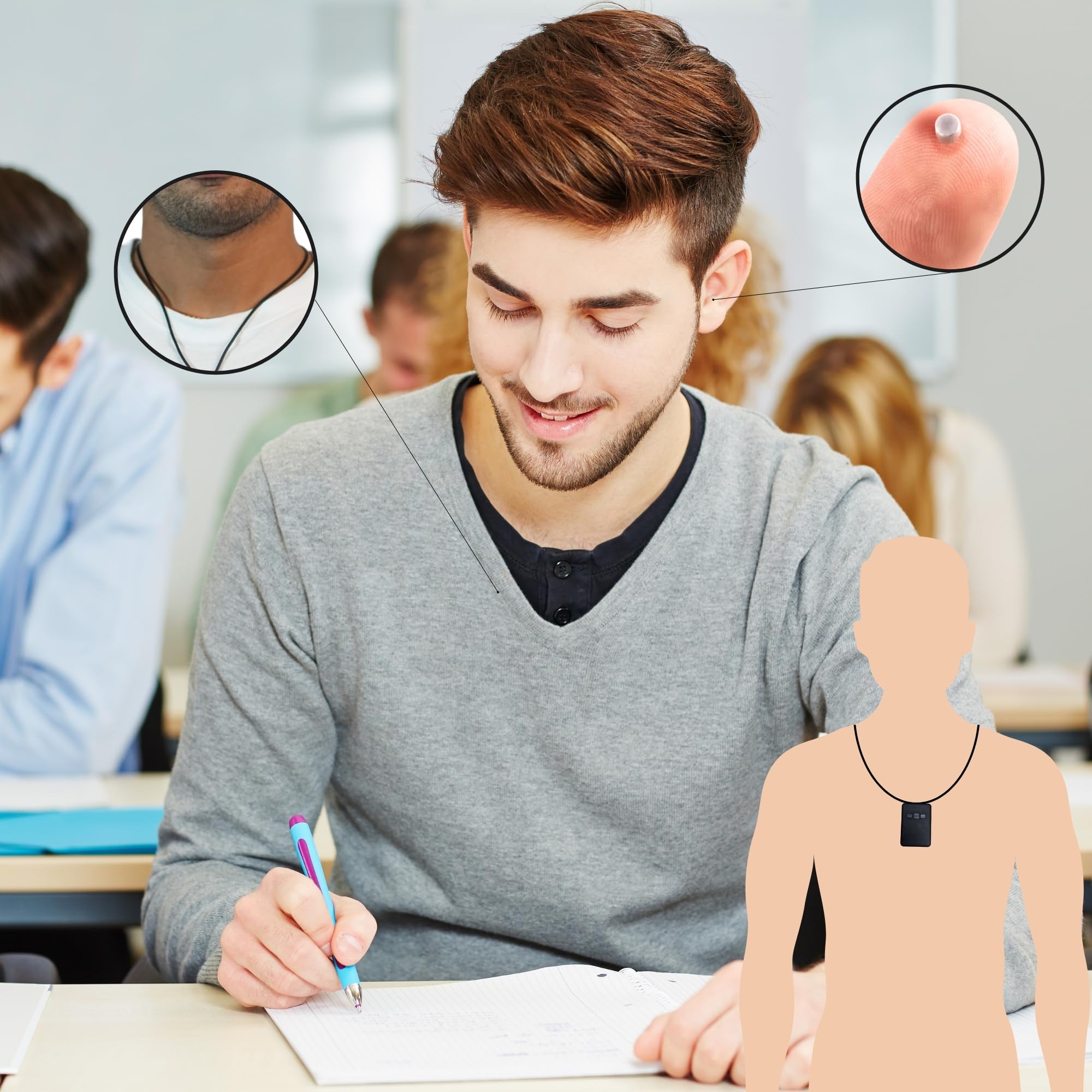 PingaOculto Słuchawka Szpiegowska GSM Egzamin Ukryte Nano Mini Niewidoczne dla Karty SIM z Mikrofonem - Słuchawki Szpiegowskie Bezprzewodowy Mikrosłuchawka Douszna Test (Słuchawka Szpiegowska Nano V7)
