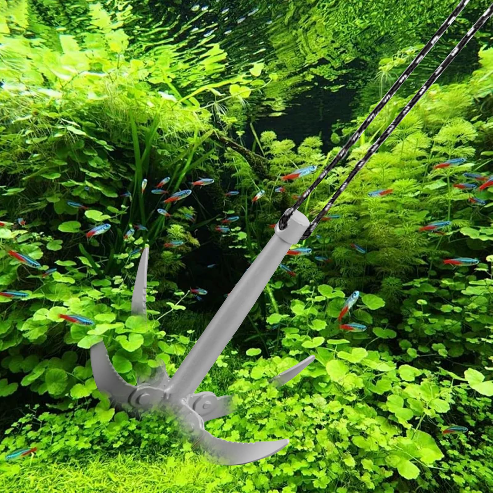 Ancora Pieghevole AMONENZ A 4 Ganci | Con Corda 10m | Per Pulizia Fondale Pesca - Foto 6