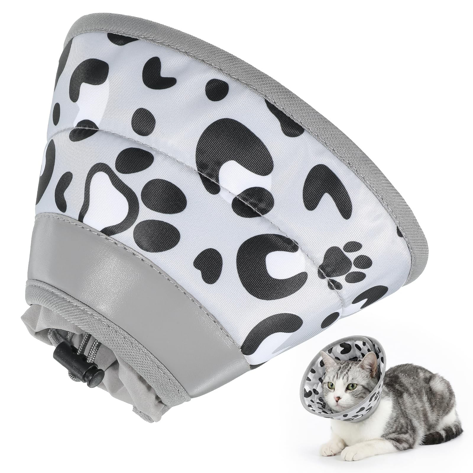 Hadnves Soft Cat Cone Collar Adjustable Elizabethan Collar Cat Recovery Collars Alternative to Stop Licking Comfortable Foldable Cones for Large Medium Small Dogs Cats Recovery After Surgery