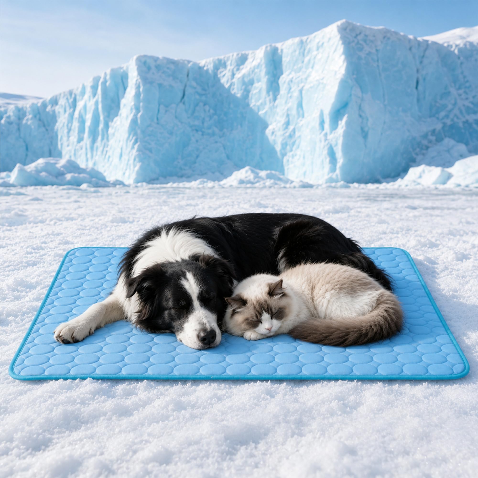 Dog Cooling Mat for Dogs & Cats, Self Cooling Pad, 100x70cm, 1-Pack, Blue