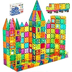 Anbalulu Magnetic Building Tiles, 134PCS Large Magnet Building Set,Magnetic Blocks, 3D STEM Stacking Toys, Magnets Toy for Kids Boys Girls