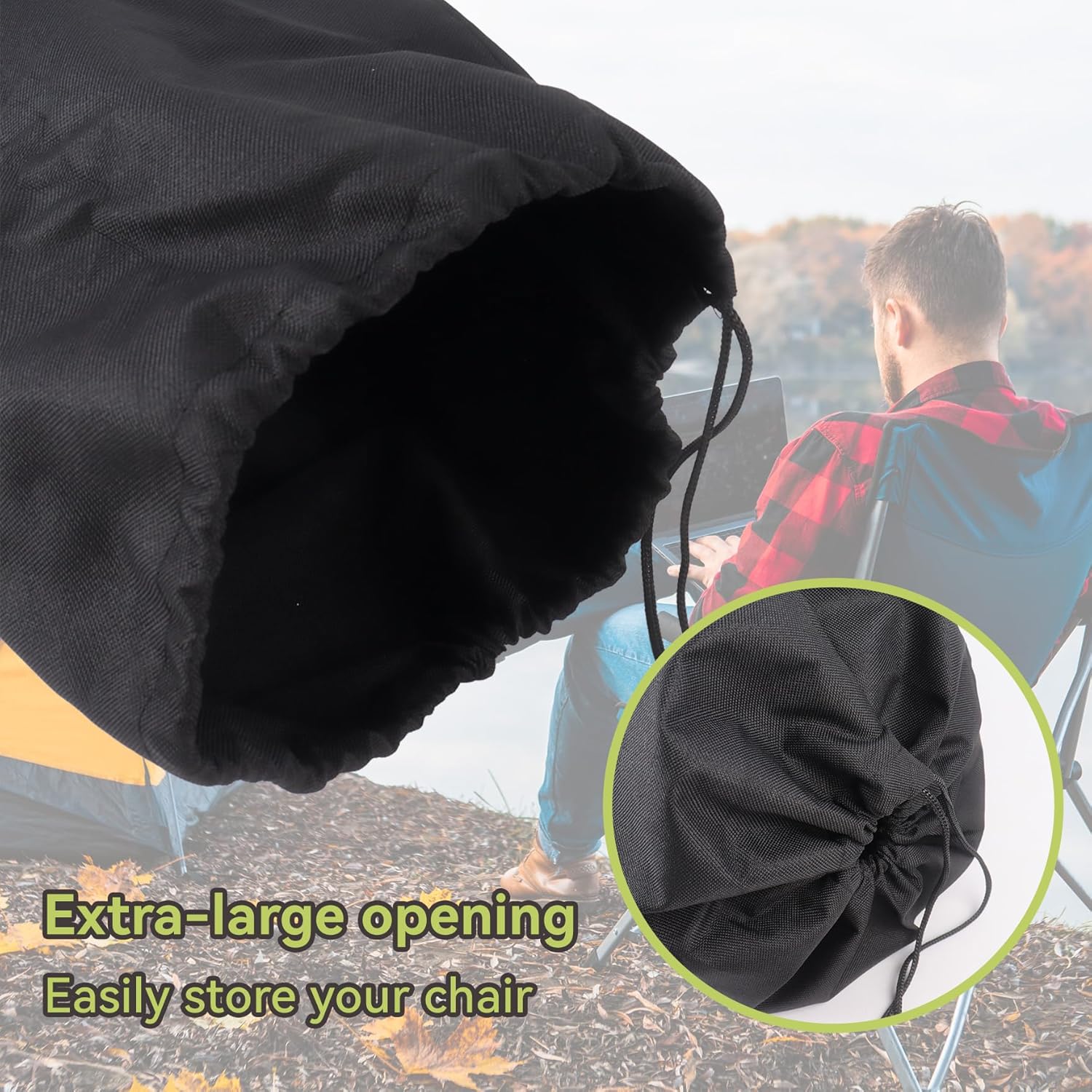Klmnop 3 Pack Camping Chair Replacement Bag 39.4 Inches Large Heavy Duty Folding Chair Carry Bag with Drawstring and Handles for Travel Outdoor Camp