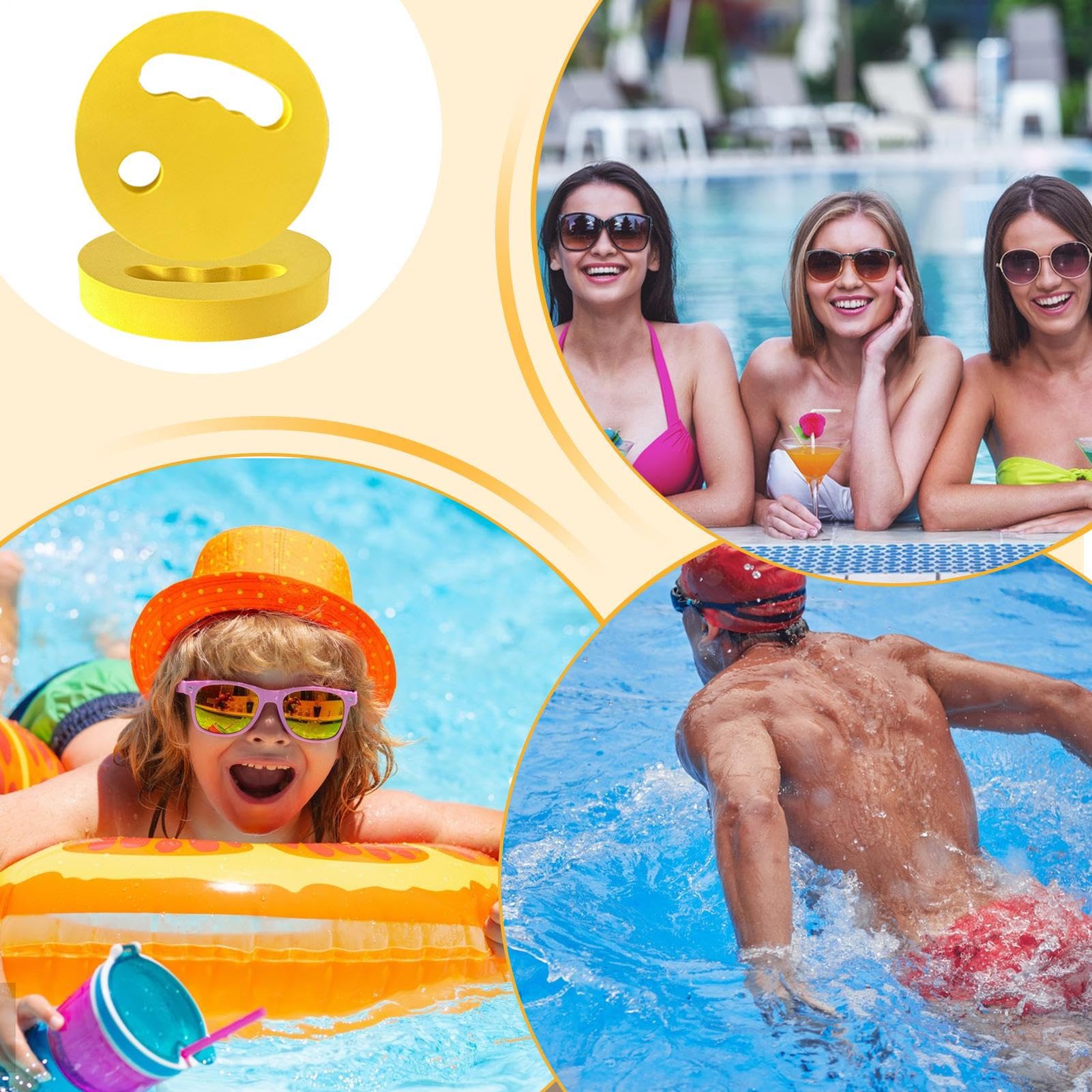 Dischi Per Allenamento In Acqua, 2 Pezzi Manubri Galleggianti In Schiuma Per Acqua, Aqua Training Disc, Disco Di Esercizi In Piscina