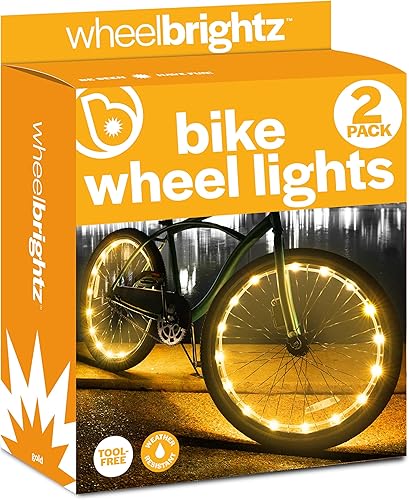 Vista 75 de Wheelbrightz - Luces LED para rueda de bicicleta, brillantes y coloridas - Se adaptan a neumáticos delanteros o traseros - Tubo resistente a la Verde