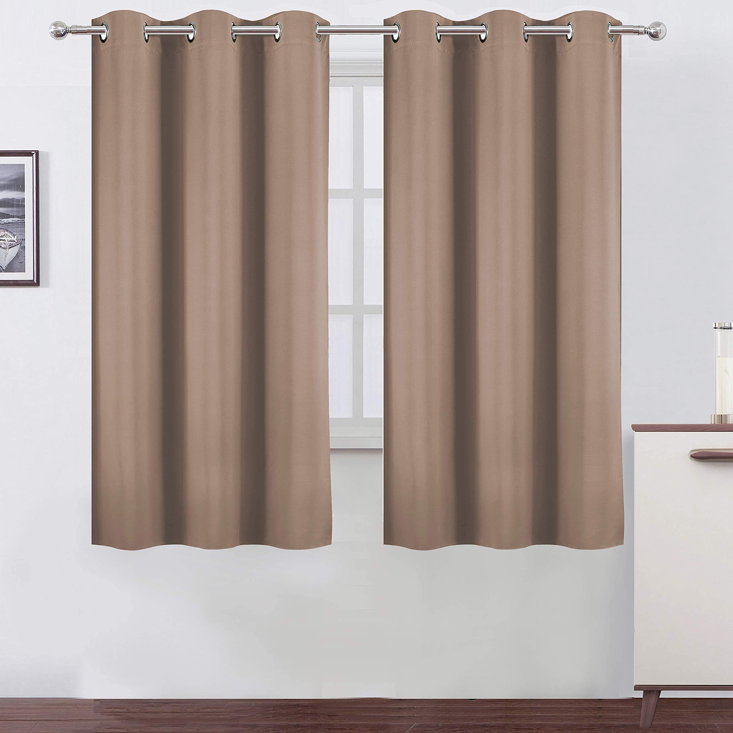 Photo 1 of LEMOMO Cappuccino Blackout Curtains - 38" x 54" (Set of 2)