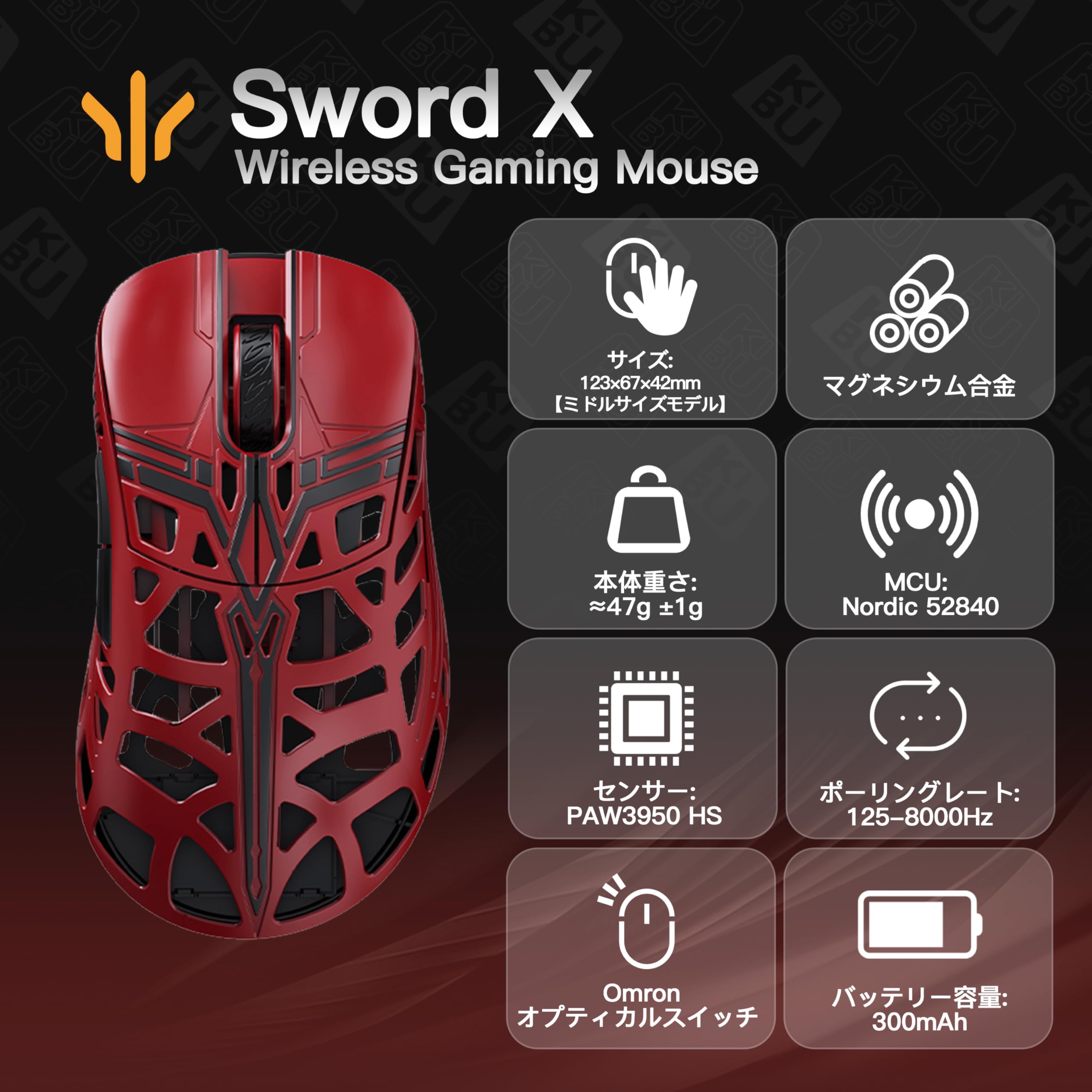 WLMOUSE Sword X OMRON エルゴノミクス ゲーミングマウス Amazon | WLMOUSE Sword X ワイヤレス ゲーミングマウス