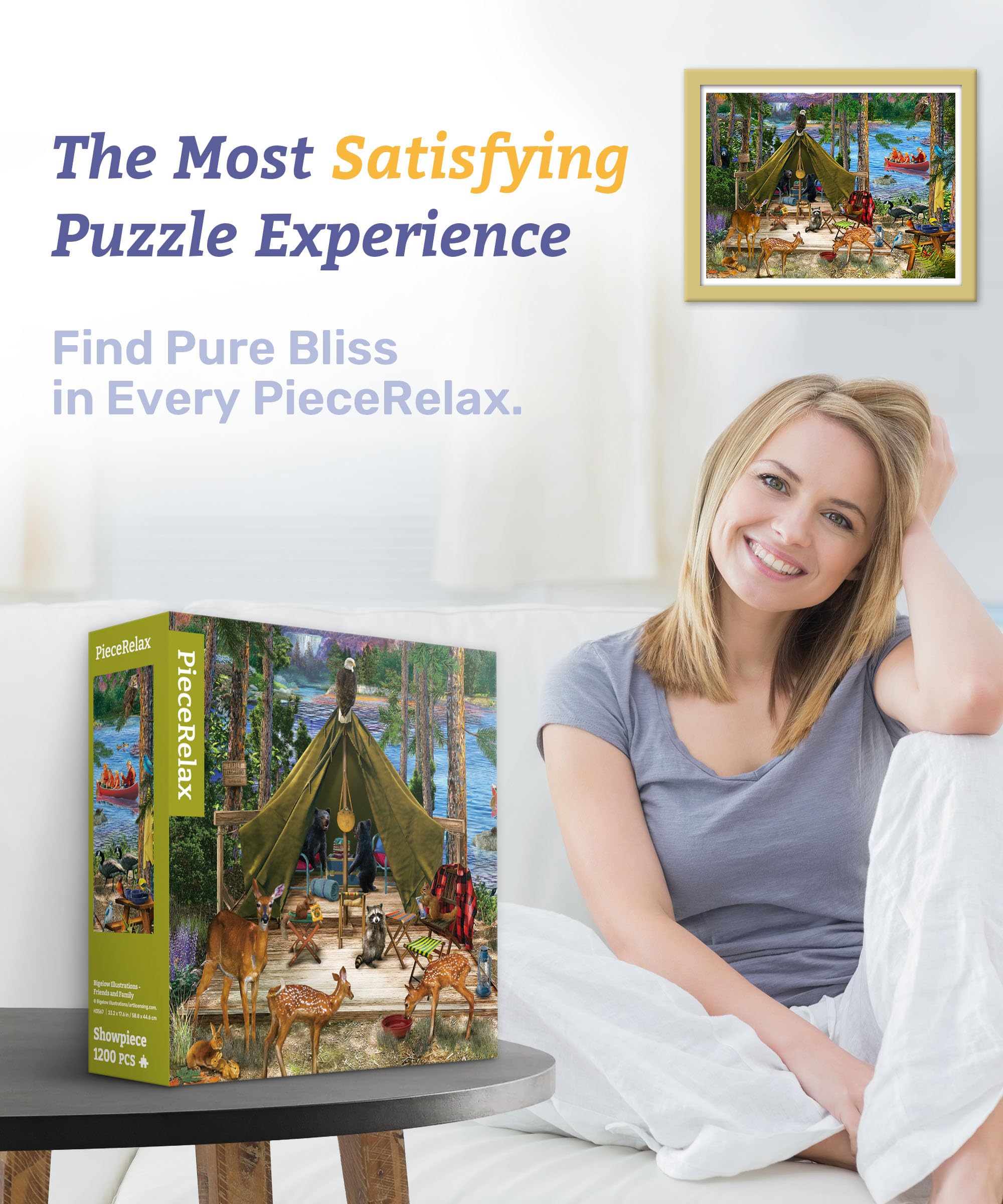 PieceRelax Plastic Jigsaw Puzzles for Adults 1200 Pieces, Bigelow Illustrations - Image 3