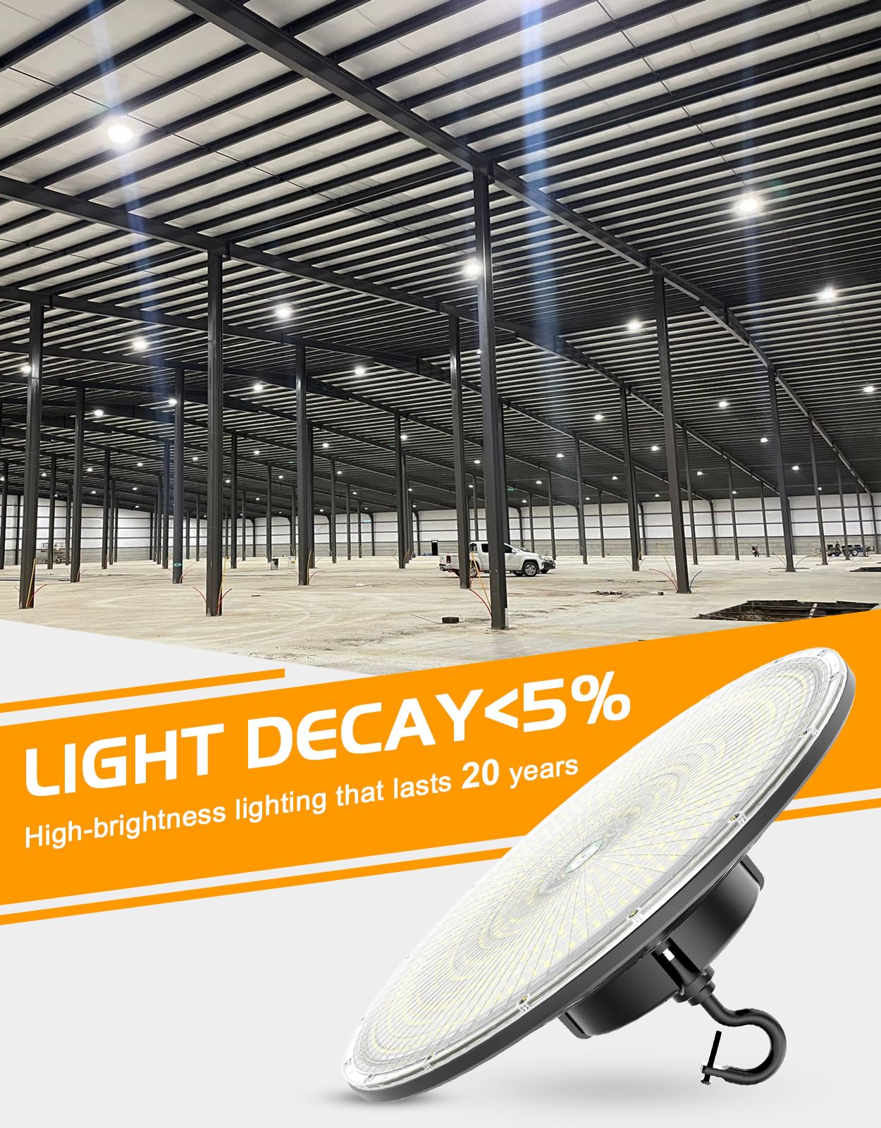 480V UFO LED High Bay Light 150W 120W 90W Adjustable UL DLC Listed 5000K Daylight 21000LM 0-10V Dimmable — view 8
