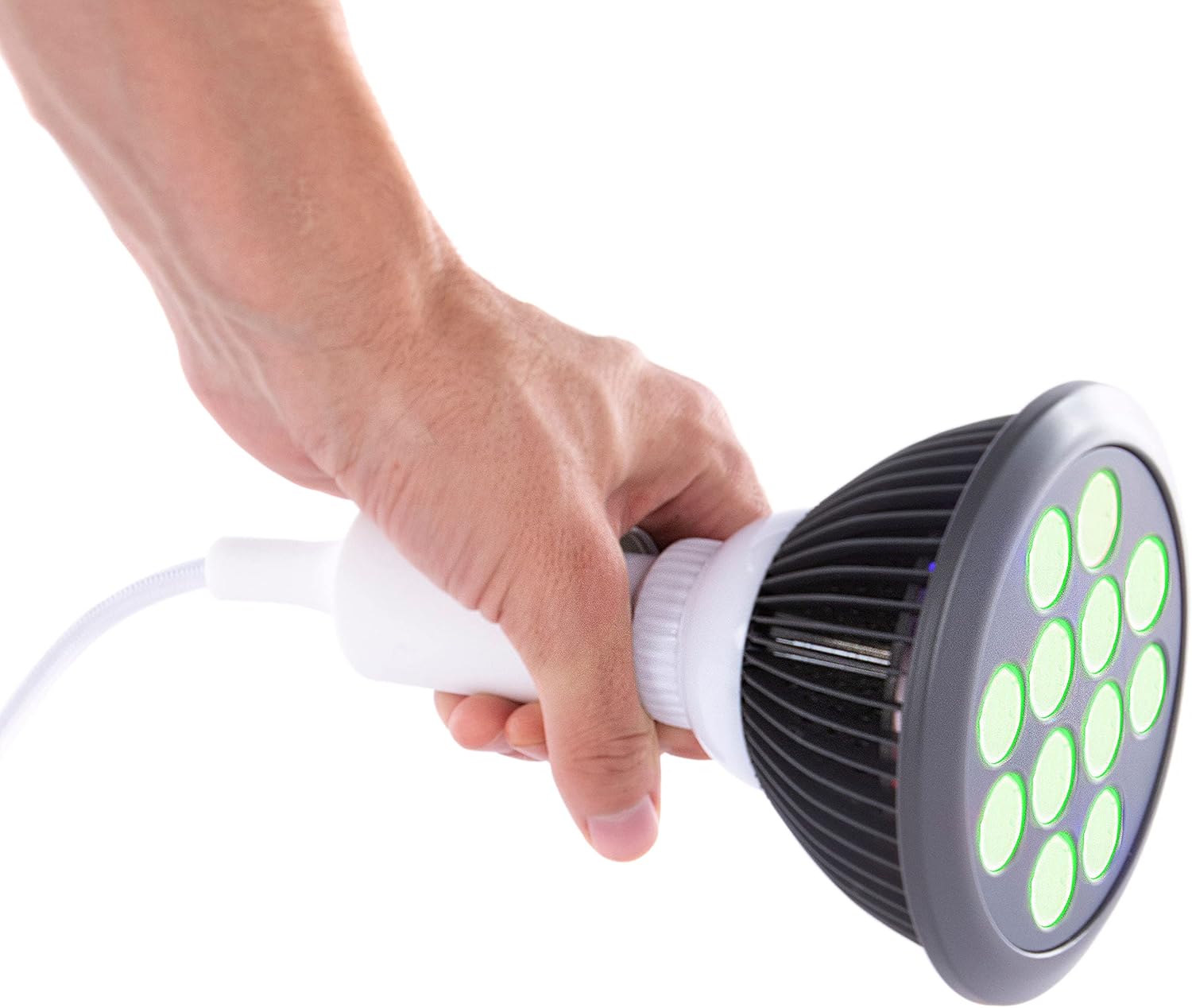 Green Light Therapy Bulb by Hooga. Power Cord Included. 525 nm Wavelength. 12 LEDs. High Irradiance, Can Improve Skin Pigmentation and Fine Lines, and Anti Aging. Migraine and Pain Relief. : Health & Household