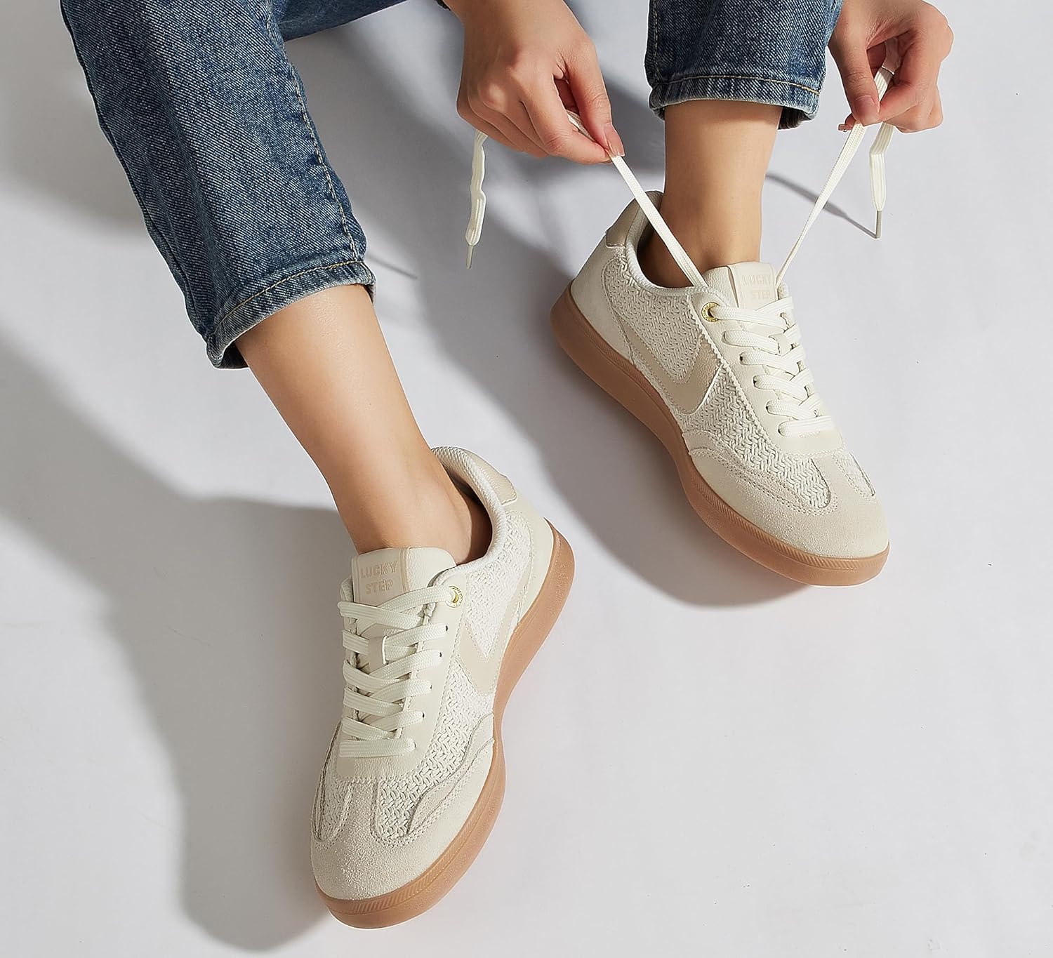 LUCKY STEP Women's Retro Fashion Sneakers Classic Casual Walking Shoes Non Slip Comfort Skate Shoes - Image 8