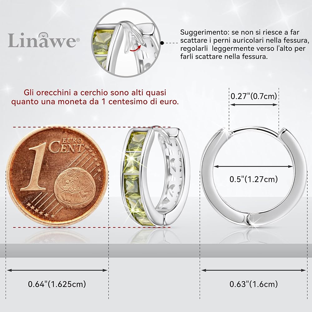 Elli - Orecchini stile creolo in argento sterling 925 color oro