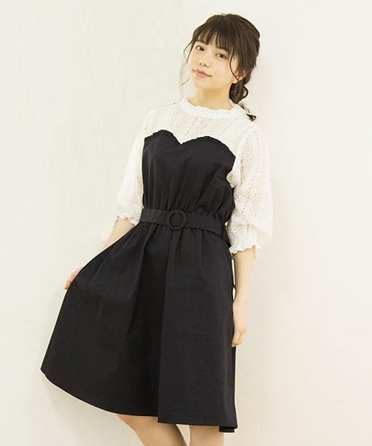 Amazon Co Jp オリーブ デ オリーブ Olive Des Olive ストライプドッキングワンピース Free ネイビー 服 ファッション小物