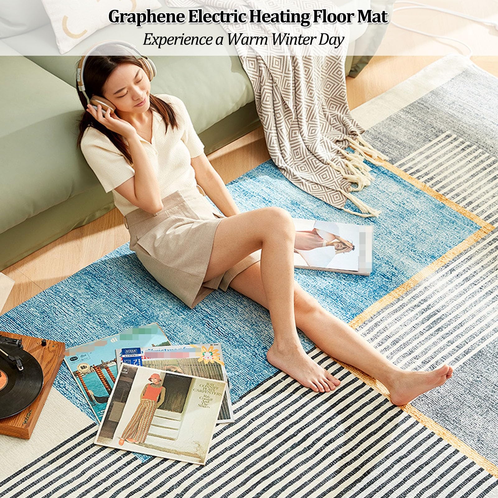Tapis Chauffant électrique en Peluche Douce