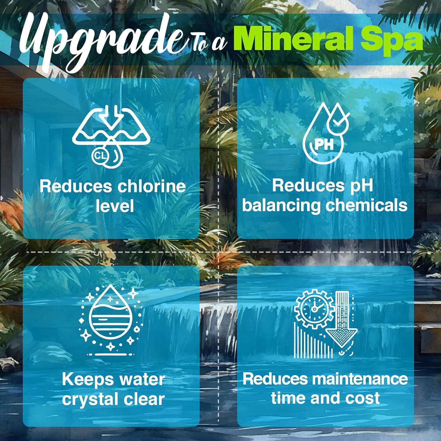 ClearBlue Mineral System - Registered Hot Tub Ionizer - Silver, Copper, Zinc Ionizer for Hot Tubs and Swim Spas - Plugs into Spa Pack - Installs in 40 Minutes (Hot Tubs - AMP Plug)