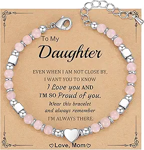 Christmas Gifts for Women, Stocking Stuffers for Teens Beaded Bracelets for Women Gifts for Mom Christmas Gift Mothers Day Gift for Grandma Daughter Bonus Mom Nature Stone Bead Bracelet Graduation Jewelry for Her 2026