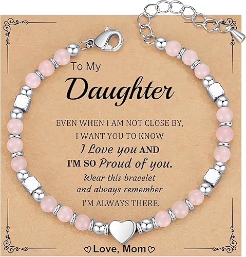 Christmas Gifts for Women, Stocking Stuffers for Teens Beaded Bracelets for Women Gifts for Mom Christmas Gift Mothers Day Gift for Grandma Daughter Bonus Mom Nature Stone Bead Bracelet Graduation Jewelry for Her 2026
