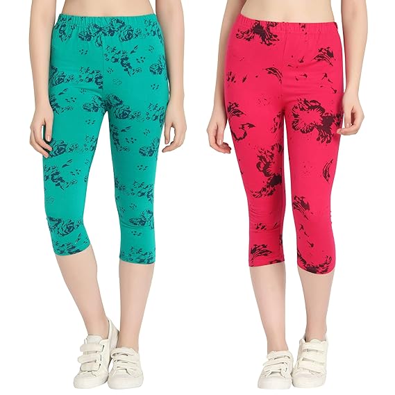 Printed Capri for Womens/Girl Pack of 2
