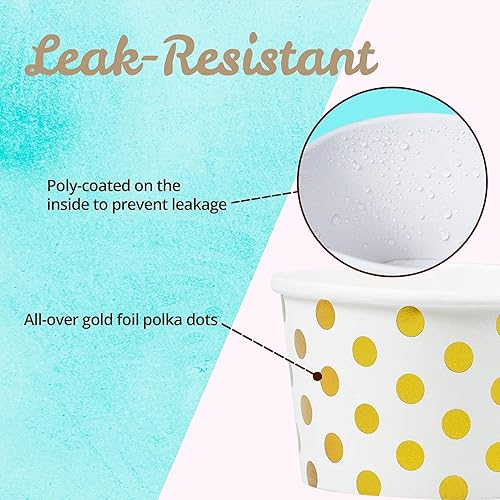 Miniatura 5 de MATICAN Vasos de papel para helado, 50 cuencos de postre desechables de 16 onzas para alimentos calientes o fríos, suministros de fiesta de 16