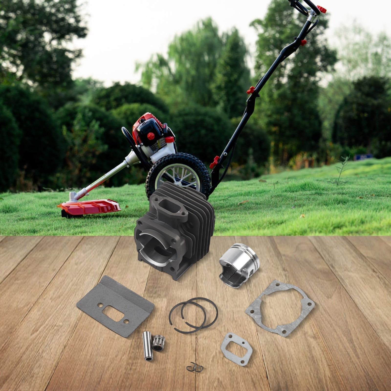 Gruppo pistone cilindro 44mm per motore decespugliatore 52CC 44F 5 con conducibilità termica superiore