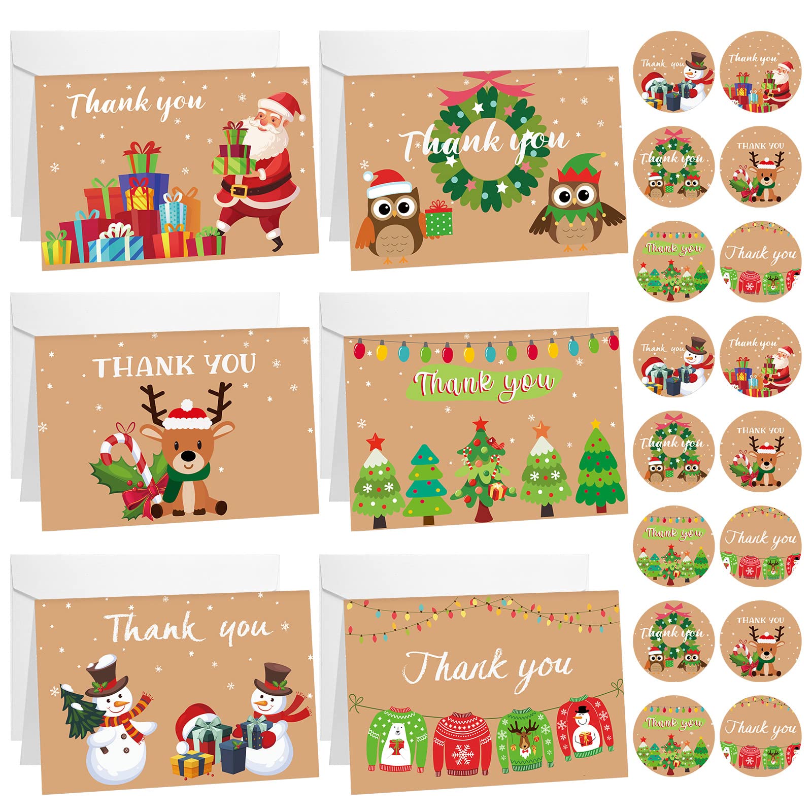 Amazon.com: 24Set Christmas Thank You Card with Envelopes and Stickers Xmas Greeting Cards Gift Box Santa Christmas Tree Thank You Christmas Cards with Envelope Holiday Thank You Card for Xmas Holiday (Cute) : amazon-com-24set-christmas-thank-you-card-with-envelopes-and-stickers-xmas-greeting-cards-gift-box-santa-christmas-tree-thank-you-christmas-cards-with-envelope-holiday-thank-you-card-for-xmas-holiday-cute
