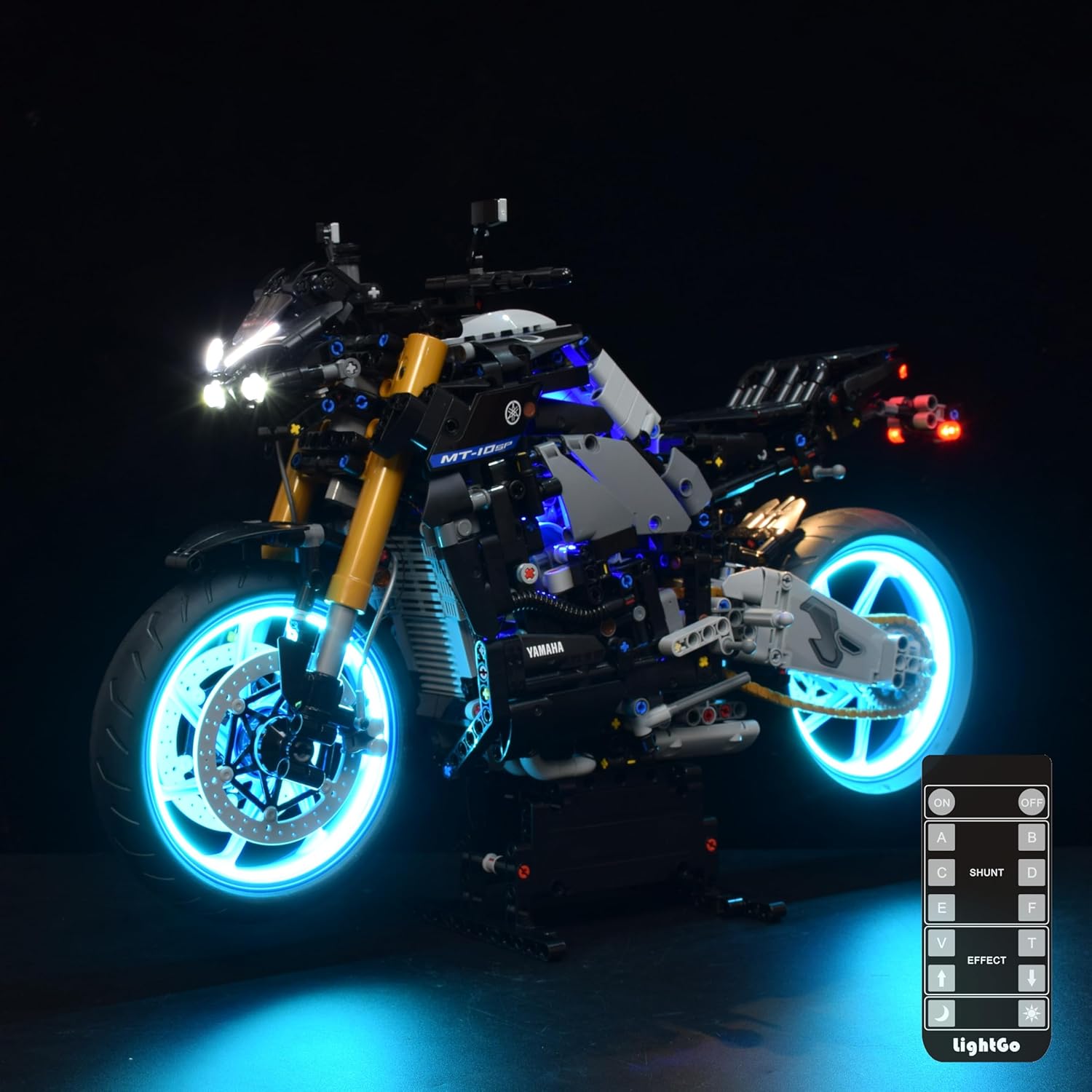 LightGo LED Lighting Kit Designed for Yamaha MT-10 SP Compatible with Lego 42159 Building Set - Not Include Model (Remote Version)