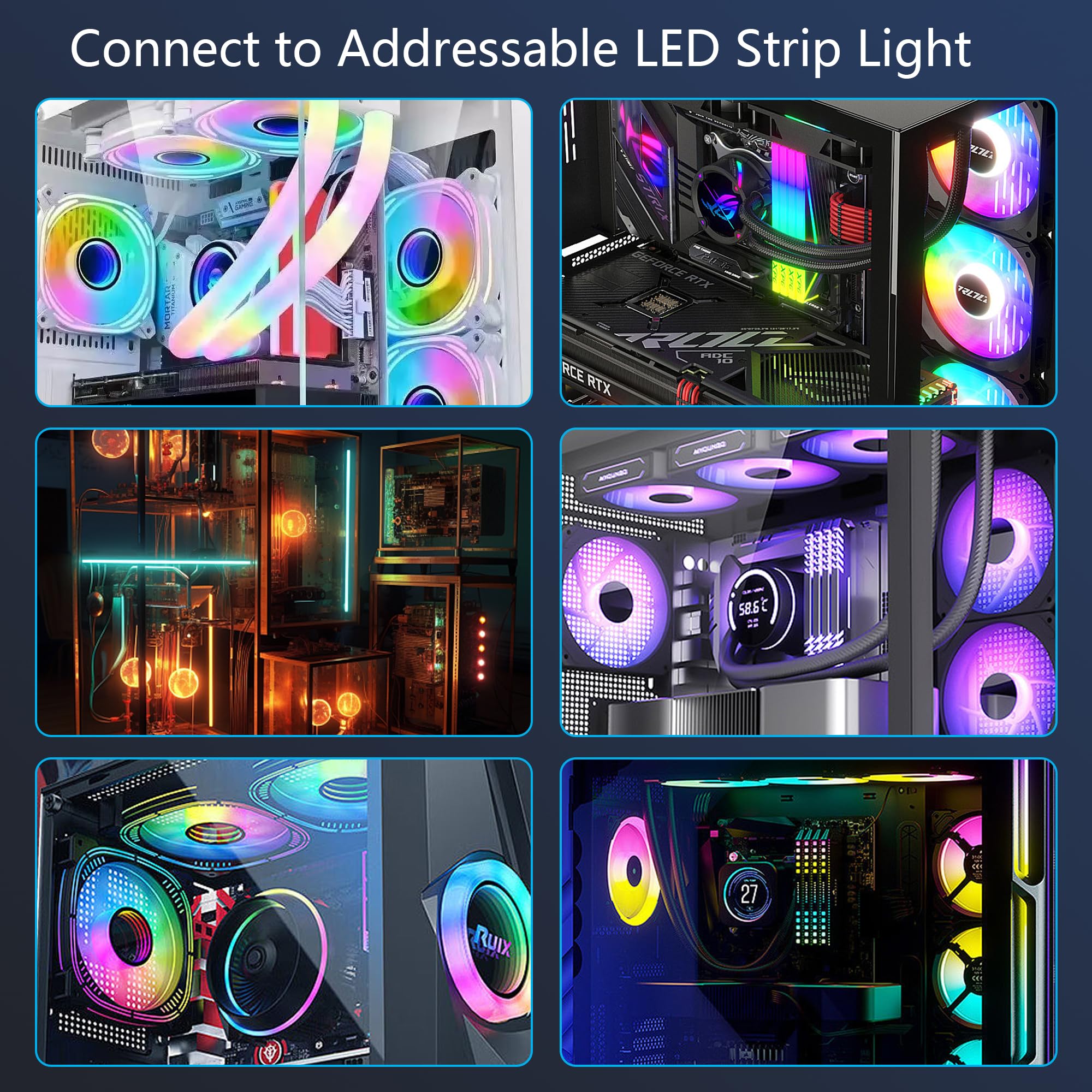 Cavo Splitter ARGB 5V 3PIN 1 A 2 - Per Luci LED, Ventole RGB E Componenti PC, Lunghezza 30 Cm