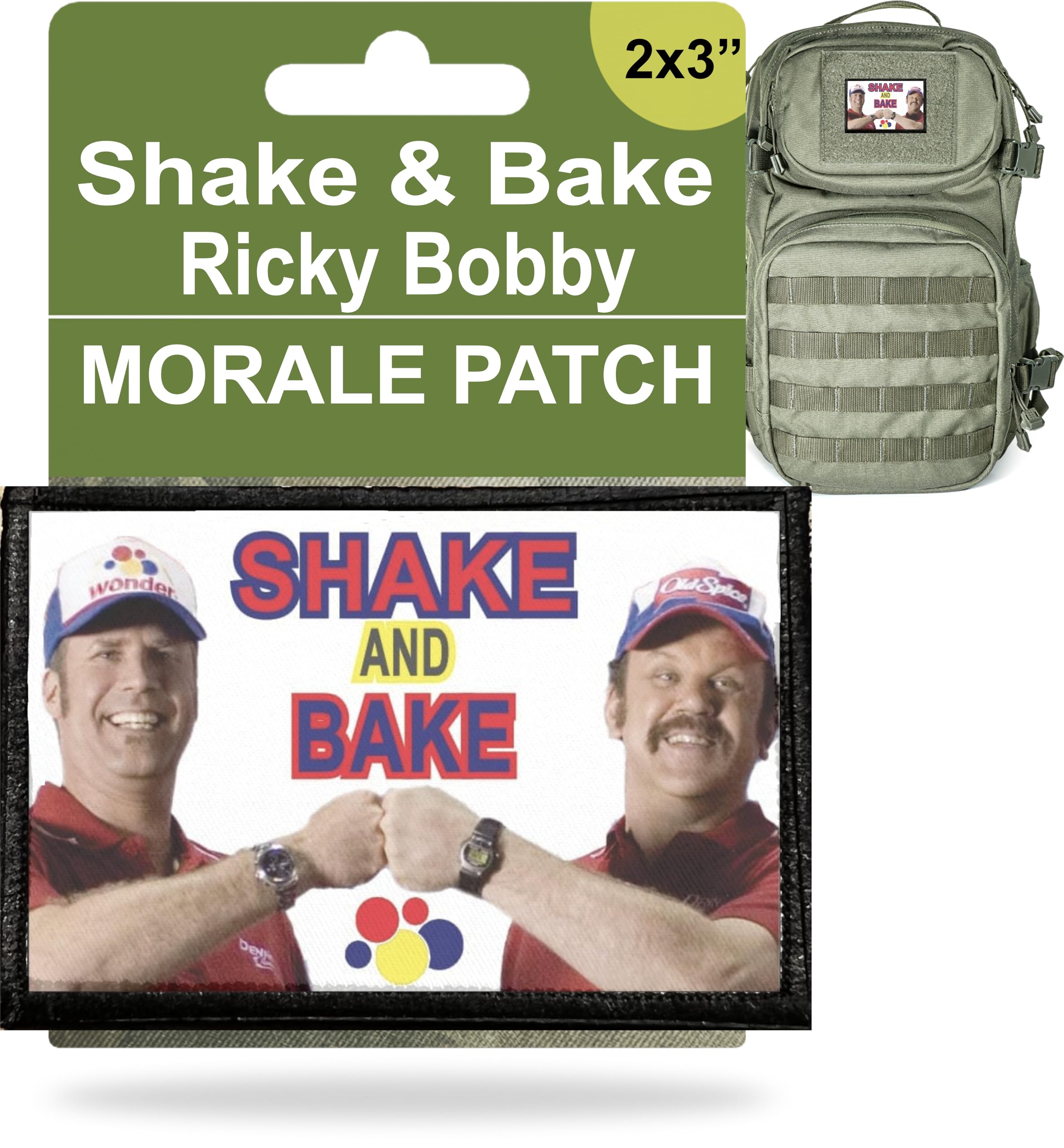 Shake and Bake Ricky Bobby Talladega Nights Morale Patch | Military Patches by RedheadedTshirts | Funny Patches for Your Plate Carrier, Backpack, hat, Tactical Gear | All Morale Patches Made in USA