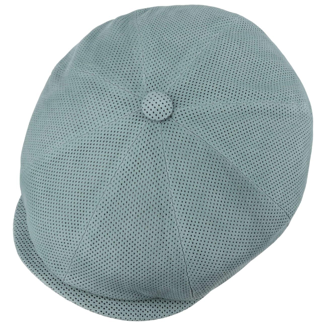 o D'Este Kyoto Perf Leather Flatcap czapka z daszkiem, czapka z balonem, skórzana czapka damska/męska – Made in Italy z podszewką, na wiosnę, lato, wiosnę i lato
