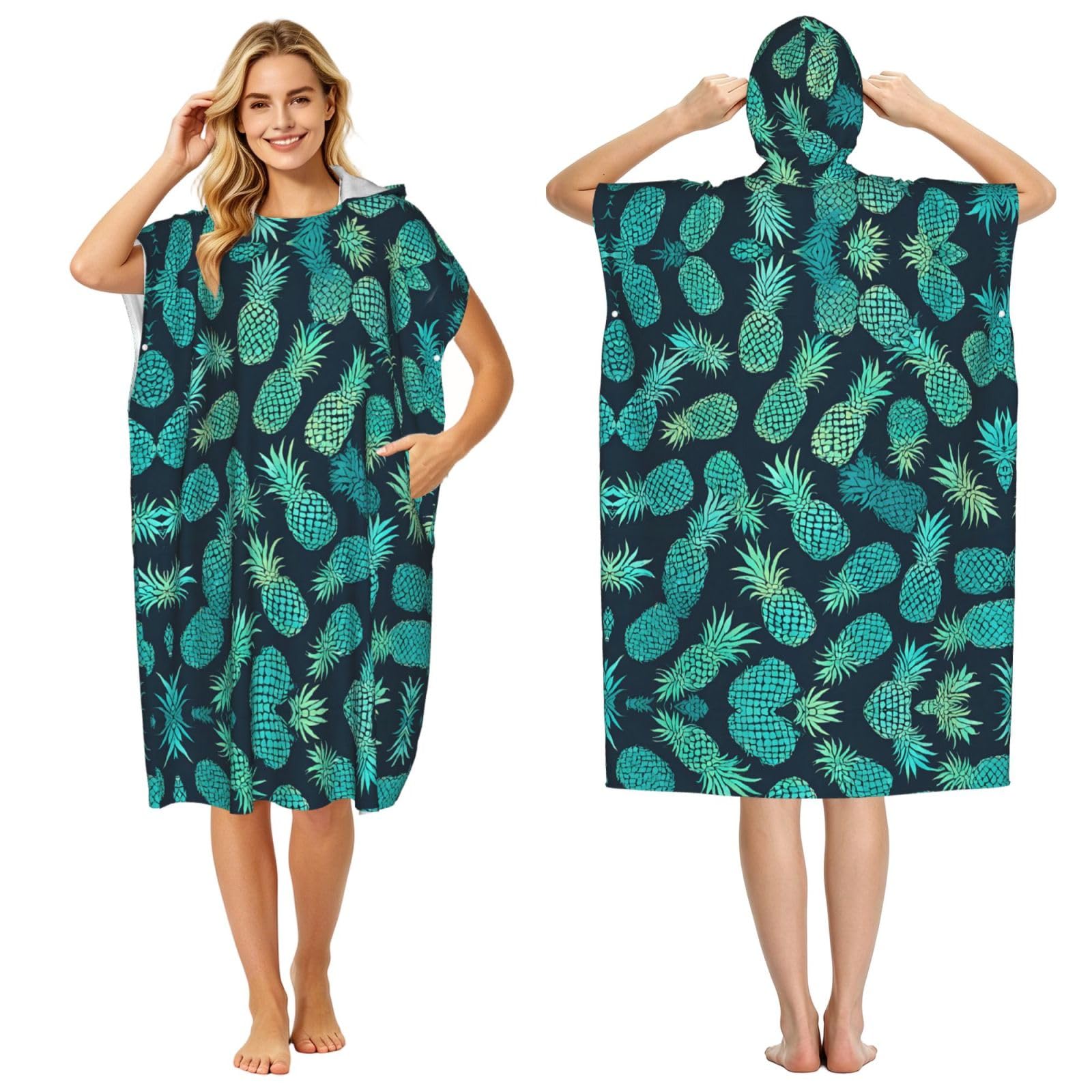 Peignoir poncho à capuche adulte pour se changer à la plage