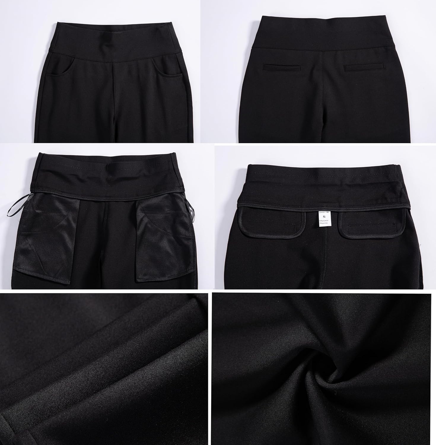 heipeiwa Women's Dress Pants Skinny High Waist Pull on Pants with Pockets Comfort Stretch Slim Fit Work Pants - Image 6