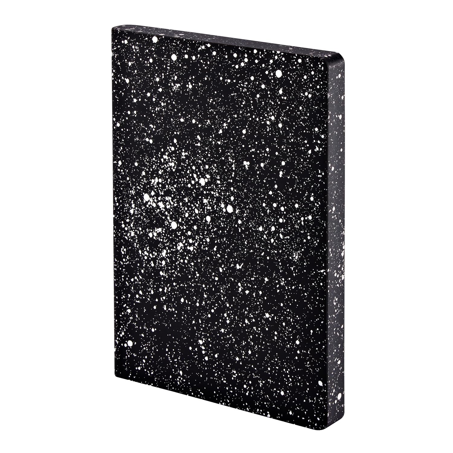 Nuuna Cuaderno A5+, Graphic L – Milky Way | Dotted Journal | cuadrícula de puntos de 3,5 mm | 256 páginas numeradas | papel premium de 120 g | piel negra | producido de forma sostenible en Alemania