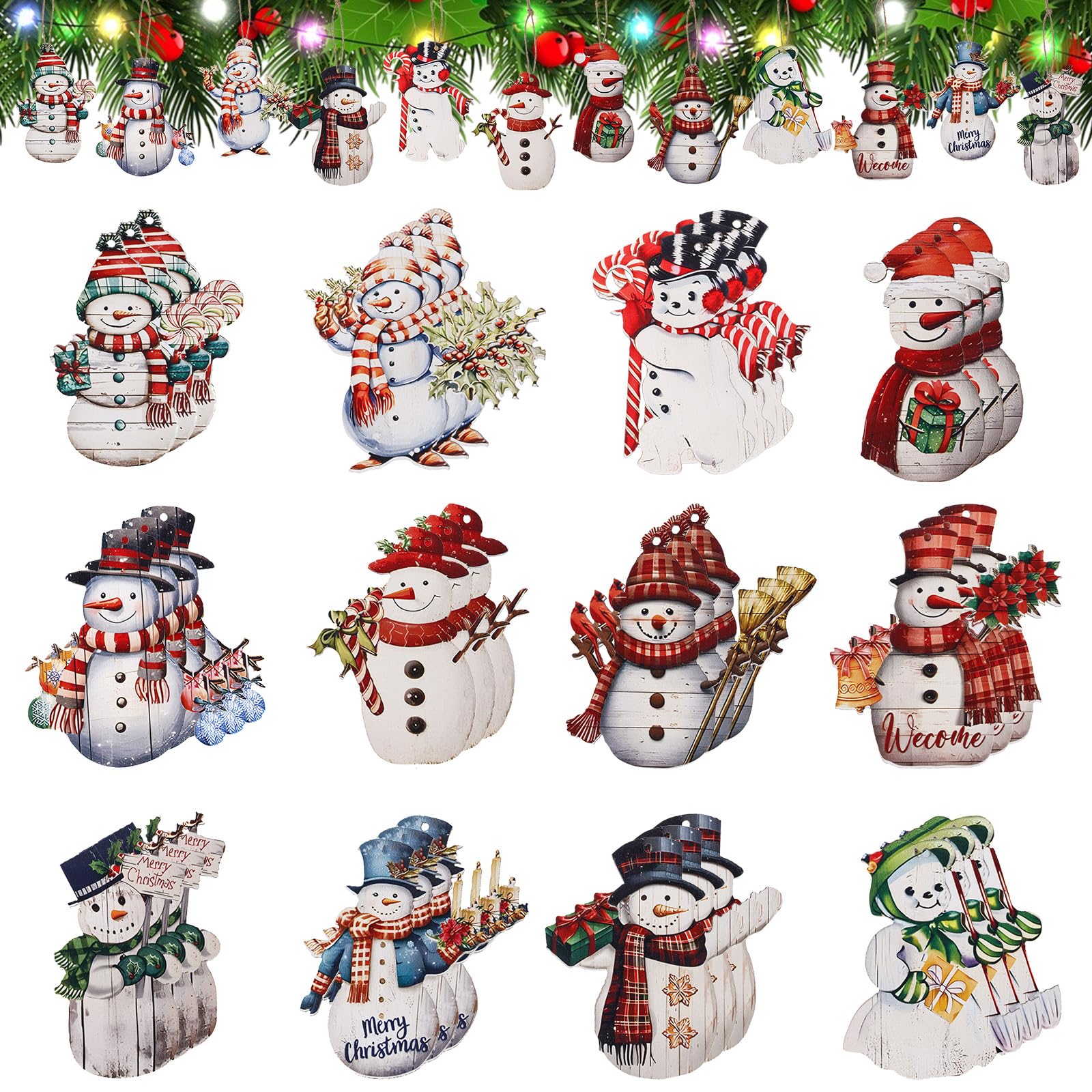 Lampada natalizia personalizzata per bambini, lanterna in legno con pupazzo di neve, ornamenti natalizi con luce, regali di Natale per bambini, decorazioni da scrivania - Italia